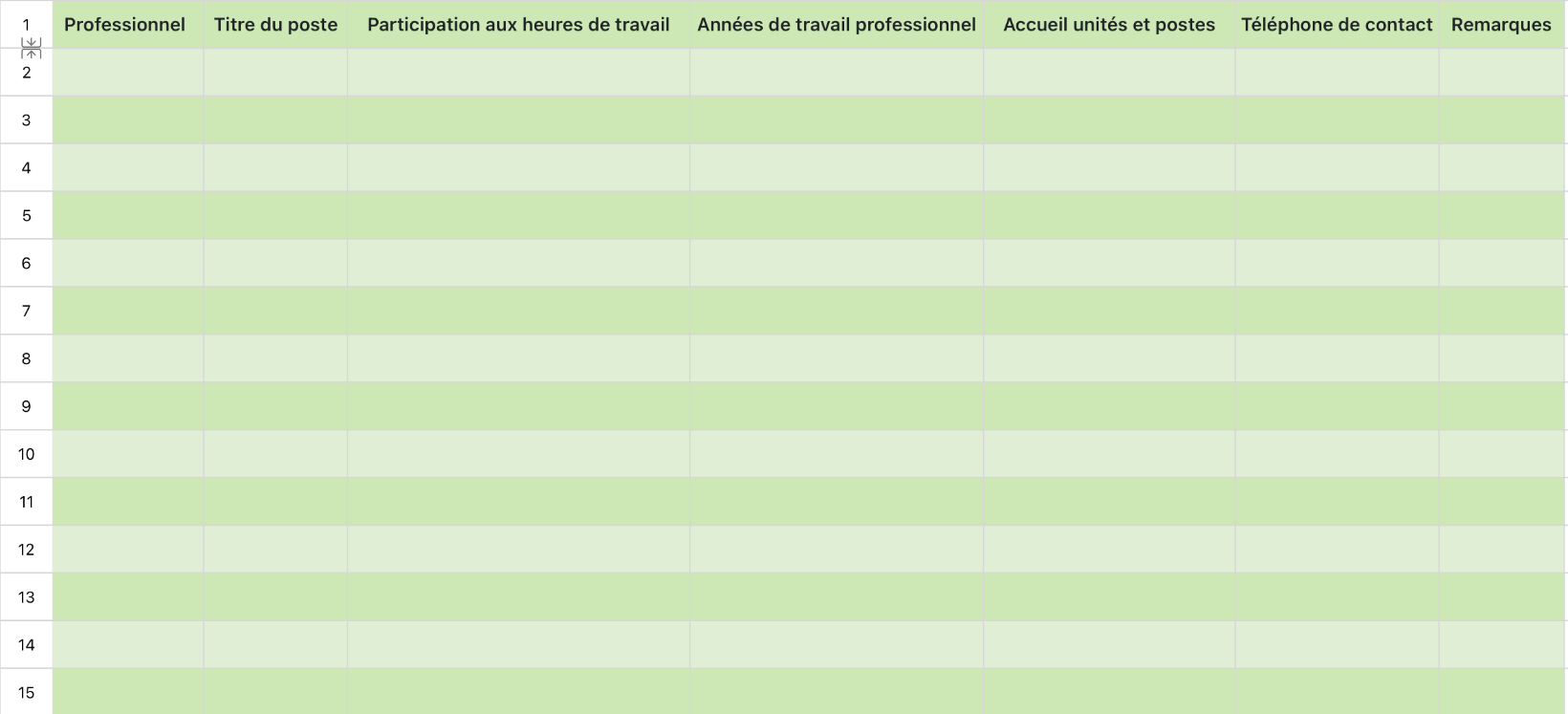 Formulaire d'inscription à un emploi